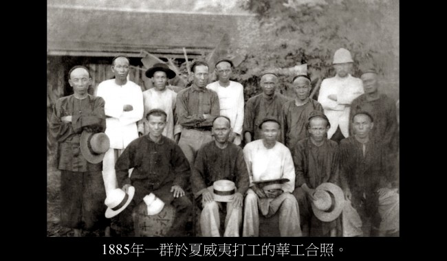 1885年一群於夏威夷打工的華工合照。