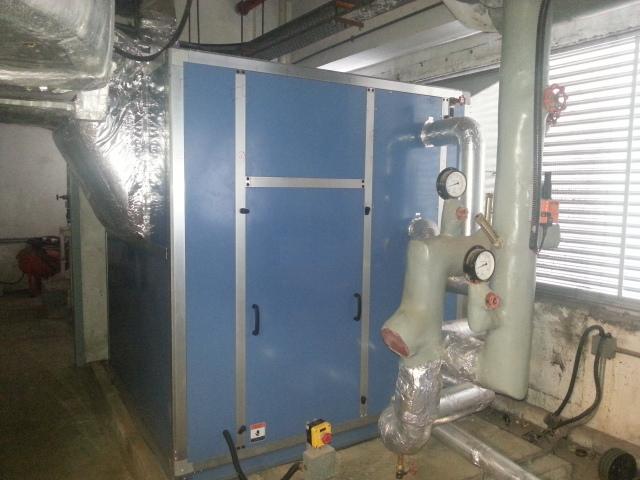 Replacement of primary air handling unit with larger capacity so as to increase the intake of fresh air.
