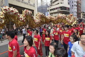 Hundred-feet long golden dragon.