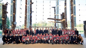 Group photo of TWGHs Board Members and Student Ambassadors in the University of British Columbia, Canada.