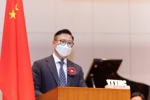 圖一、香港特別行政區律政司副司長張國鈞先生SBS太平紳士致辭。