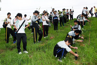 東華三院屬校學生積極參與植樹活動，以實際行動減少碳足印及宣揚珍愛樹木的訊息。