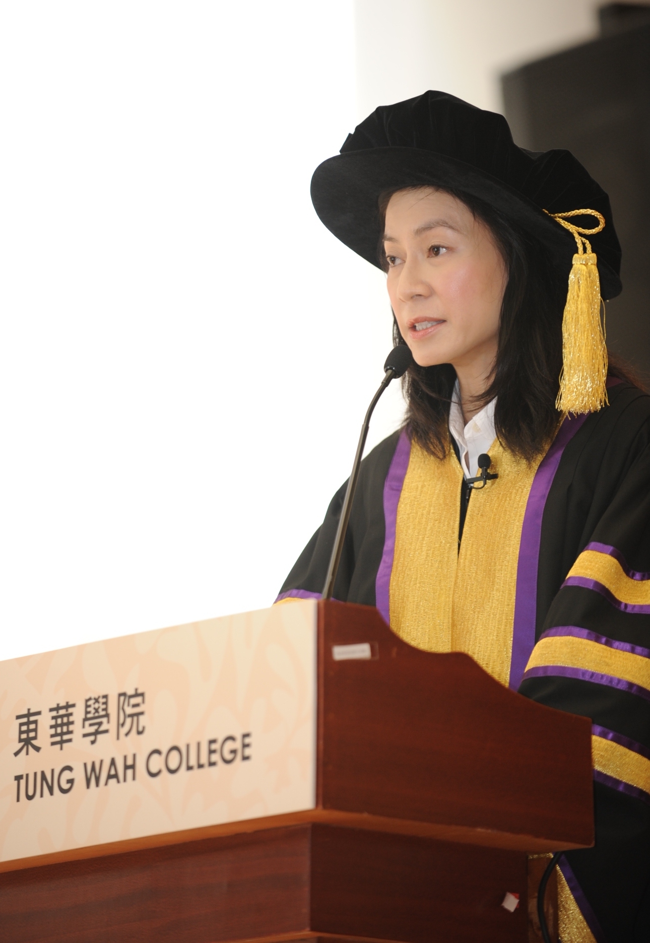 東華學院校務委員會主席陳文綺慧女士勉勵同學好好把握學習與實習機會，日後成為具有知識技能，兼備獨立思考及處事能力的全人。
