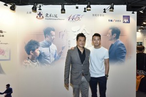 微電影男主角石修先生(左)與兒子陳宇琛以父子檔參與拍攝是次微電影，讓觀眾明白「及早發現‧及早治療」的重要性。