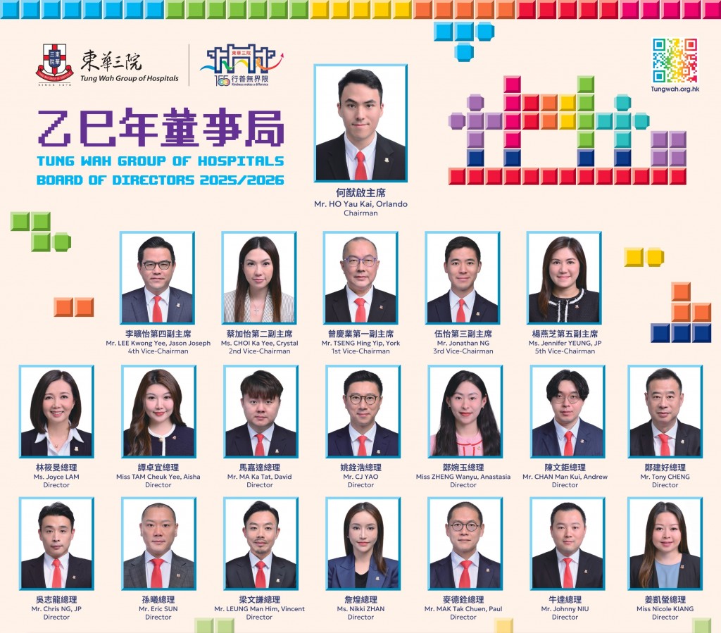 圖三：東華三院乙巳年董事局成員。