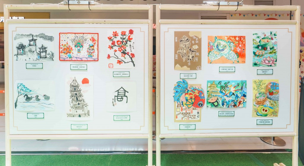 圖七、八為內地幼兒園的藝術作品展區。